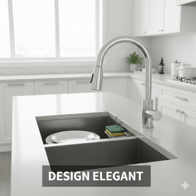 Casa si Gradina - Sanitare - Lavoar baie si accesorii - Baterii sanitare - Baterie Sanitara Cu Dus Extractabil, Cu Pipa Flexibila la 360 grade, Doua Tipuri de Jet, Accesorii Incluse, Gri Inox - Infinity.ro