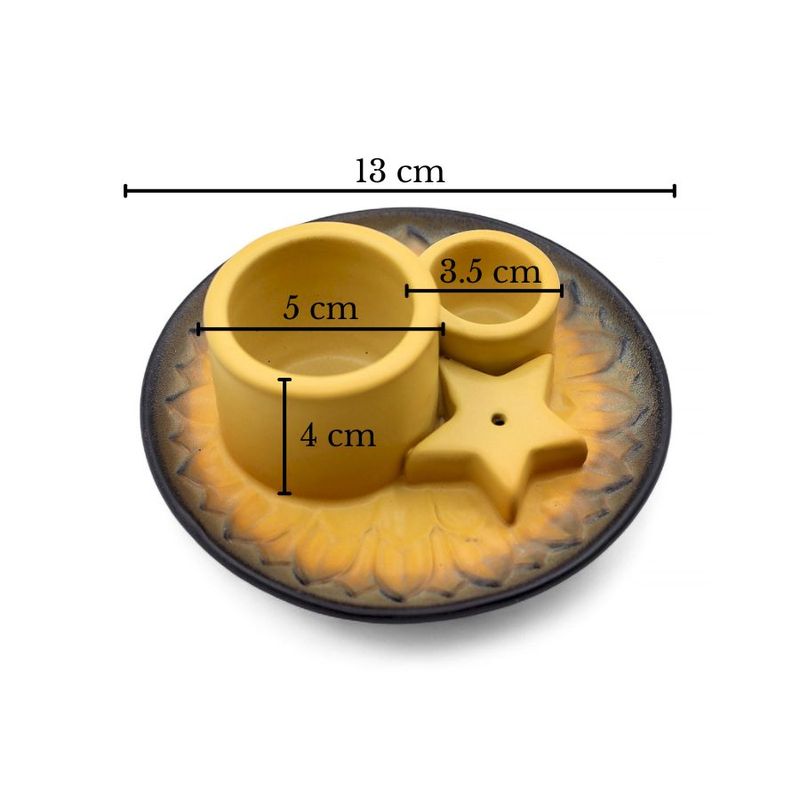 Casa si Gradina - Decoratiuni - Obiecte decorative - Accesorii decorative - Suport ceramic pentru Salvie Alba, Palo Santo si Betisoare Parfumate, 13 cm - Infinity.ro