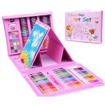 Jucarii, Copii si Bebe - Jucarii si jocuri - Jucarii & jocuri educative - Seturi pictura si desen - Set de pictura si desen pentru copii, 208 piese, Roz - Infinity.ro
