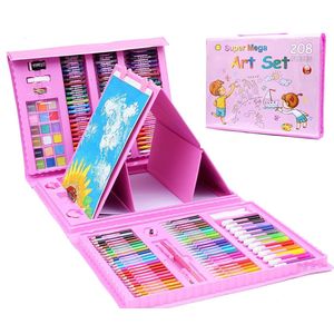Set de pictura si desen pentru copii, 208 piese, Roz