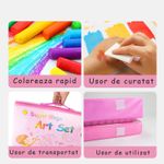 Jucarii, Copii si Bebe - Jucarii si jocuri - Jucarii & jocuri educative - Seturi pictura si desen - Set de pictura si desen pentru copii, 208 piese, Roz - Infinity.ro