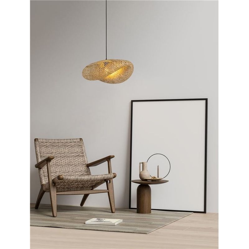 Casa si Gradina - Corpuri si surse de iluminat - Accesorii corpuri de iluminat - Corp de iluminat pendul, AB Luxury Concept, boho-scandinav, bambus si ratan, diametru 40cm, lungime cablu 100cm - Infinity.ro