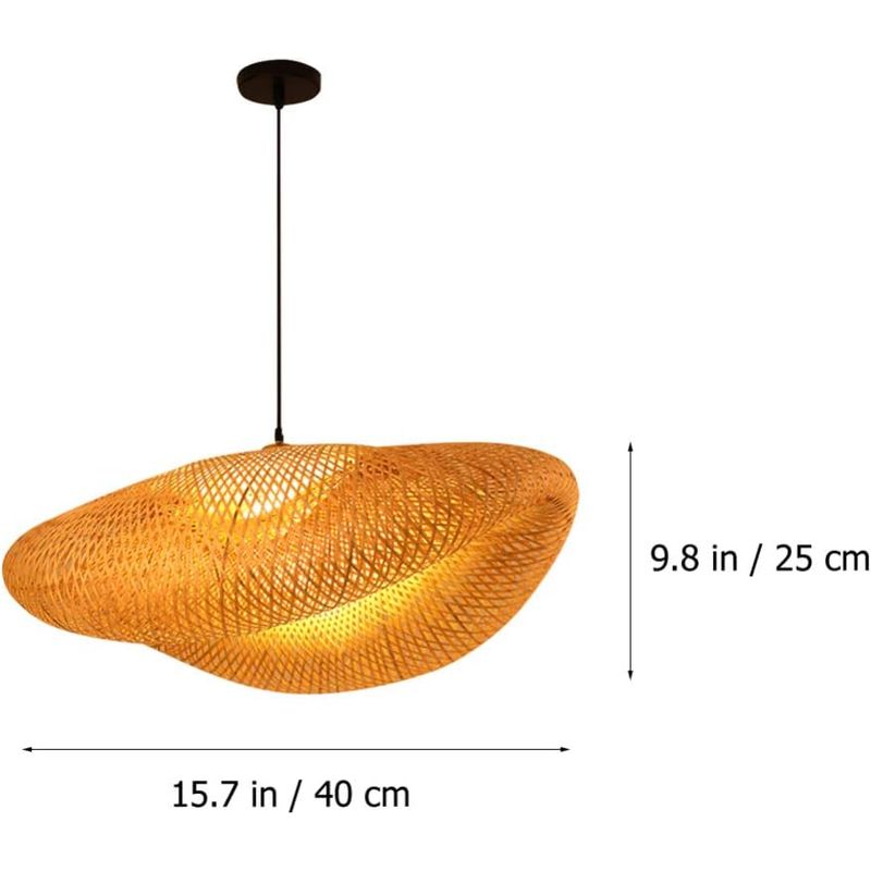 Casa si Gradina - Corpuri si surse de iluminat - Accesorii corpuri de iluminat - Corp de iluminat pendul, AB Luxury Concept, boho-scandinav, bambus si ratan, diametru 40cm, lungime cablu 100cm - Infinity.ro