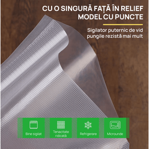 Set 50 role pungi de vidat gofrate IMA Trend 20 × 30 cm – folie profesionala, compatibile aparate de vidat alimente