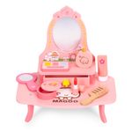 Jucarii, Copii si Bebe - Jucarii si jocuri - Jucarii de rol - Frumusete, bijuterii si accesorii fetite - Masuta de toaleta copii Ecotoys, lemn, oglinda, sertar, 7 accesorii, roz KID007271 - Infinity.ro