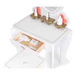 Jucarii, Copii si Bebe - Jucarii si jocuri - Jucarii de rol - Frumusete, bijuterii si accesorii fetite - Masuta de toaleta Ecotoys, lemn, trusa accesorii, alb KID977215 - Infinity.ro