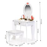Jucarii, Copii si Bebe - Jucarii si jocuri - Jucarii de rol - Frumusete, bijuterii si accesorii fetite - Masuta de toaleta Ecotoys, lemn, trusa accesorii, alb KID977215 - Infinity.ro