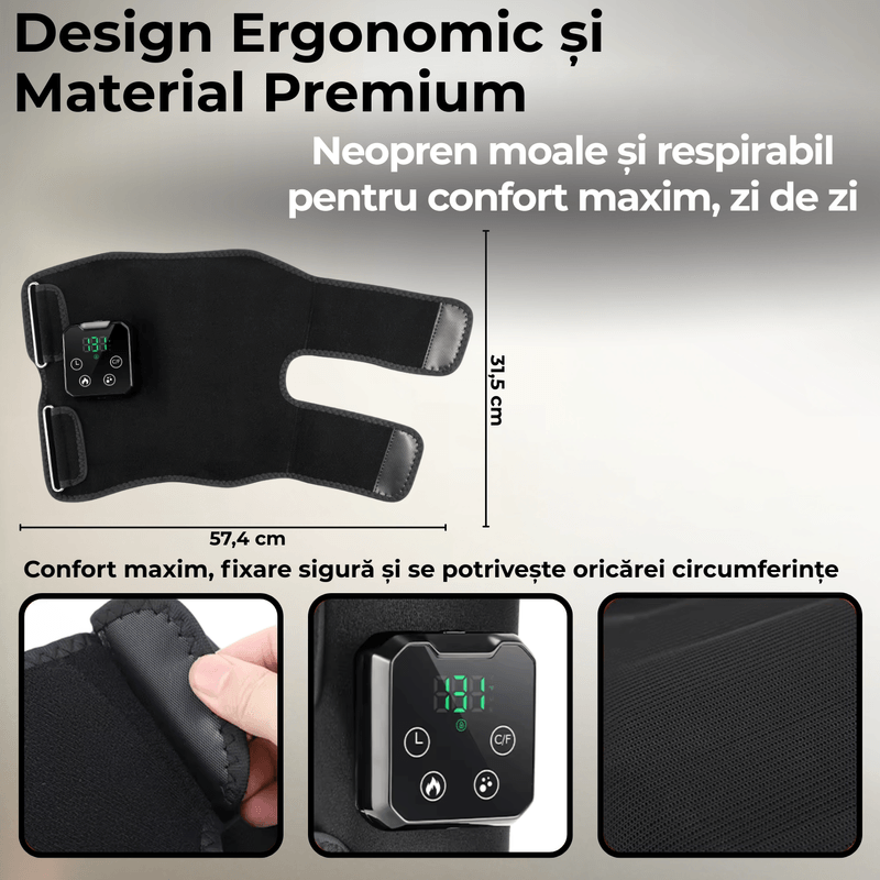Ingrijire personala si Cosmetice - Sanatate si wellness - Articole wellness - Aparate si dispozitive de masaj - Aparat Masaj Gambe JustNet®, Masaj cu Aer tip Drenaj Limfatic si Incalzire, Ecran LED, Baterie 4000mAh, Incarcare USB-C - Infinity.ro
