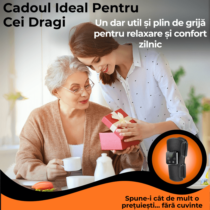 Ingrijire personala si Cosmetice - Sanatate si wellness - Articole wellness - Aparate si dispozitive de masaj - Aparat Masaj Gambe JustNet®, Masaj cu Aer tip Drenaj Limfatic si Incalzire, Ecran LED, Baterie 4000mAh, Incarcare USB-C - Infinity.ro