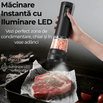 Casa si Gradina - Bucatarie si vesela - Ustensile bucatarie - Rasnite si dozatoare condimente - Set 2 Rasnite Electrice JustNet® pentru Sare, Piper si Condimente, Iluminare LED si Afisaj Digital, Baza Incarcare USB-C - Infinity.ro