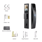 Casa si Gradina - Constructii - Feronerie si accesorii - Broaste si yale - Yala Inteligenta ambrasmart cu Recunoastere Faciala 3D, Interfon si WiFi, Negru, Sistem de Deblocare Multifunctional - Infinity.ro