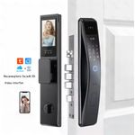 Casa si Gradina - Constructii - Feronerie si accesorii - Broaste si yale - Yala Inteligenta ambrasmart cu Recunoastere Faciala 3D, Interfon si WiFi, Negru, Sistem de Deblocare Multifunctional - Infinity.ro