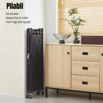 Casa si Gradina - Mobilier - Biblioteci si rafturi - Rafturi - Raft de Bucatarie, Dormitor, Baie Living, Metalic, Roti, 4 Polite, montaj prin clipsare, Pliabil, 72 X 38 X 126 cm - Infinity.ro