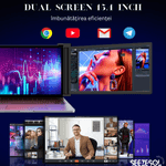 PC, gaming si accesorii - Desktop PC & monitoare - Monitoare - Monitor LED portabil pentru laptop, 15.4 inch, Full HD, compatibil cu display-urile diagonala 15.6-17.3 inch, - Infinity.ro