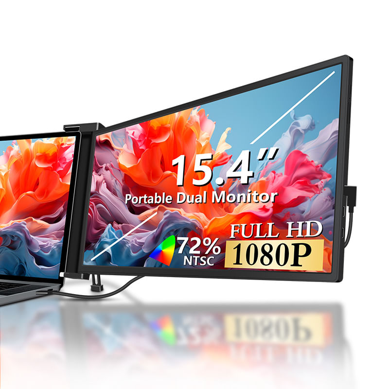 PC, gaming si accesorii - Desktop PC & monitoare - Monitoare - Monitor LED portabil pentru laptop, 15.4 inch, Full HD, compatibil cu display-urile diagonala 15.6-17.3 inch, - Infinity.ro