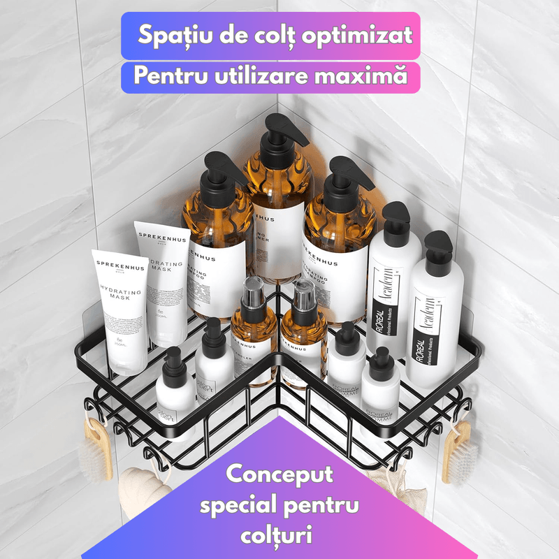 Casa si Gradina - Mobilier - Biblioteci si rafturi - Rafturi - Raft de Dus, Etajera Baie si Bucatarie, Din Otel Inoxidabil, Pentru Depozitare in Bucatarie, set 3 rafturi de dus - Infinity.ro