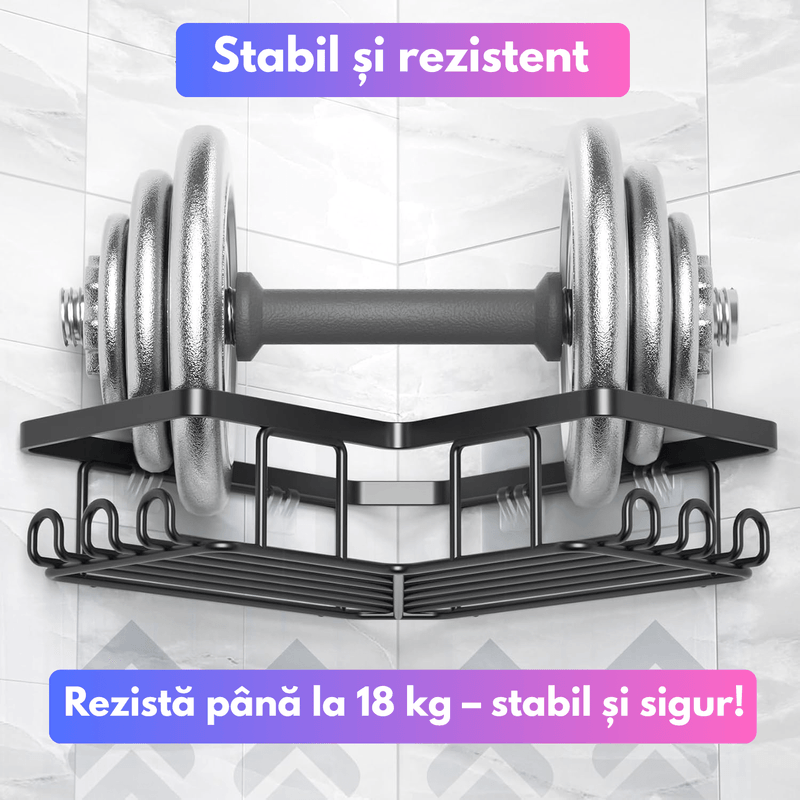 Casa si Gradina - Mobilier - Biblioteci si rafturi - Rafturi - Raft de Dus, Etajera Baie si Bucatarie, Din Otel Inoxidabil, Pentru Depozitare in Bucatarie, set 3 rafturi de dus - Infinity.ro