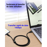 Laptop, Telefoane si Tablete - Telefoane mobile si accesorii - Accesorii Telefoane - Cabluri si adaptoare telefoane - Cablu date USB 3.2, PRESTIGE CHARGE®, dedicat AndroidAuto & AppleCarPlay, transfer date 10Gbps si incarcare 60W, 0.5m - Infinity.ro