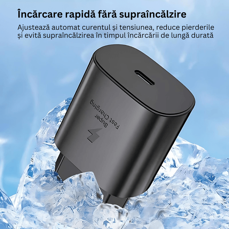 Laptop, Telefoane si Tablete - Telefoane mobile si accesorii - Accesorii Telefoane - Incarcatoare telefoane - Incarcator retea, PRESTIGE CHARGE®, USB-C SuperFastCharge 25W, Type-C, pentru Samsung si Iphone, protectie la incalzire - Infinity.ro