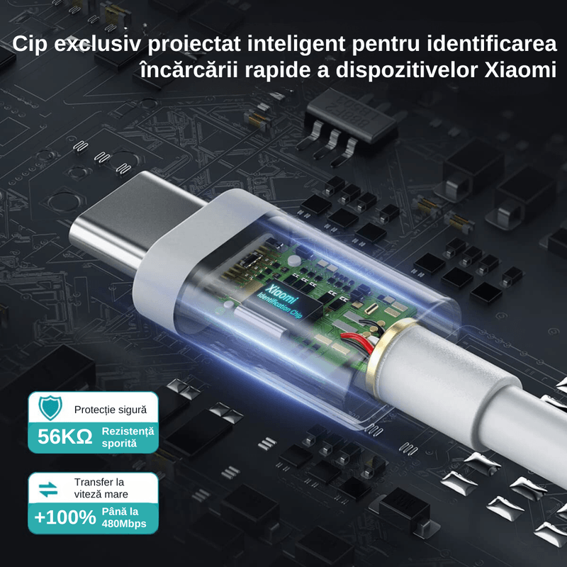 Laptop, Telefoane si Tablete - Telefoane mobile si accesorii - Accesorii Telefoane - Cabluri si adaptoare telefoane - Cablu date si incarcare rapida 6A, PRESTIGE CHARGE®, TurboCharge 120W, compatibil 67W, pentru Xiaomi, USB la USB-C, 2m - Infinity.ro