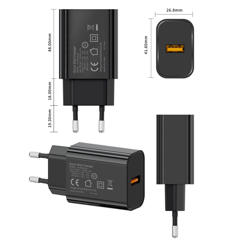 Laptop, Telefoane si Tablete - Telefoane mobile si accesorii - Accesorii Telefoane - Incarcatoare telefoane - Incarcator retea PRESTIGE CHARGE®, Fast Charge USB QC 3.0 18W, Adaptive, Protectie Suprasarcina, Samsung, Iphone - Infinity.ro