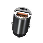 Laptop, Telefoane si Tablete - Telefoane mobile si accesorii - Accesorii Telefoane - Incarcatoare telefoane - Incarcator auto, PRESTIGE CHARGE®, hidden design, SuperFastCharge 90W, USB Tip C PD 45W + USB-A 45W, corp metalic - Infinity.ro