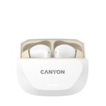 TV, Audio-Video si Foto - Portabile audio - Casti audio - Casti Wireless Canyon Hexagon 7 TWS ANC+ENC Qi, Alb-Bej, 27 ore autonomie - Infinity.ro