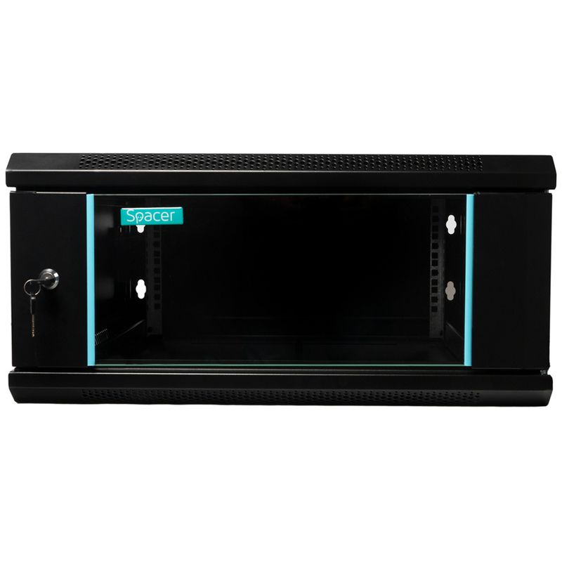 PC, gaming si accesorii - Servere - Cabinete metalice - Cabinet Retea 19″ SPACER 4U 600x600mm, Fixare Perete, Negru, Sarcina Max 60Kg - Infinity.ro