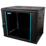 PC, gaming si accesorii - Servere - Cabinete metalice - Cabinet Rack 19″ SPACER 9U 600x450mm, fixare perete, usa sticla, negru, sarcina 60Kg - Infinity.ro
