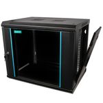 PC, gaming si accesorii - Servere - Cabinete metalice - Cabinet Rack 19″ SPACER 9U 600x450mm, fixare perete, usa sticla, negru, sarcina 60Kg - Infinity.ro