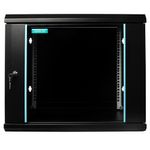 PC, gaming si accesorii - Servere - Cabinete metalice - Cabinet Rack 19″ SPACER 9U 600x450mm, fixare perete, usa sticla, negru, sarcina 60Kg - Infinity.ro