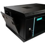 PC, gaming si accesorii - Servere - Cabinete metalice - Cabinet 19" SPACER 4U, 600x450mm, perete, negru, usa sticla, Flatpack, 60Kg - Infinity.ro