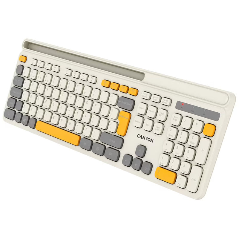 PC, gaming si accesorii - Periferice PC - Tastaturi - Tastatura Canyon HKB-W03 Wireless Beige - Infinity.ro