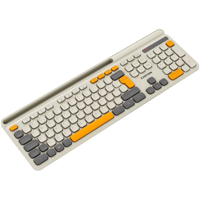 PC, gaming si accesorii - Periferice PC - Tastaturi - Tastatura Canyon HKB-W03 Wireless Beige - Infinity.ro