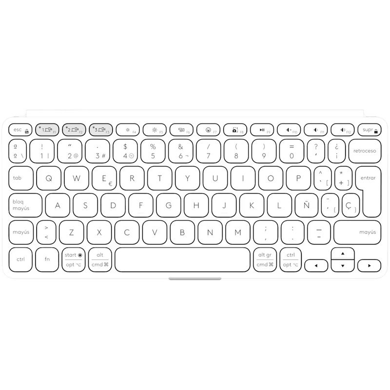 PC, gaming si accesorii - Periferice PC - Tastaturi - Tastatura Wireless Portabila Logitech Keys-To-Go 2, BT, Multidevice, MultiOS, Pale Grey - Infinity.ro
