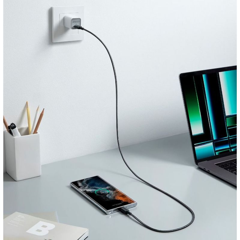 Laptop, Telefoane si Tablete - Telefoane mobile si accesorii - Accesorii Telefoane - Cabluri si adaptoare telefoane - Cablu Date & Alimentare Anker USB-C la USB-C, 1.8m, 60W, Negru, "A81F6G11" - Infinity.ro