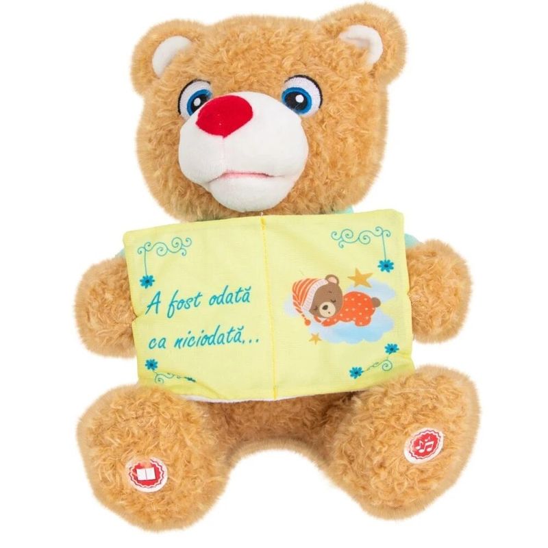 Jucarii, Copii si Bebe - Jucarii si jocuri - Jucarii de plus - Jucarie de plus interactiva Ursuletul Toto Povesteste si canta, Puffy Friends, 30 cm - Infinity.ro