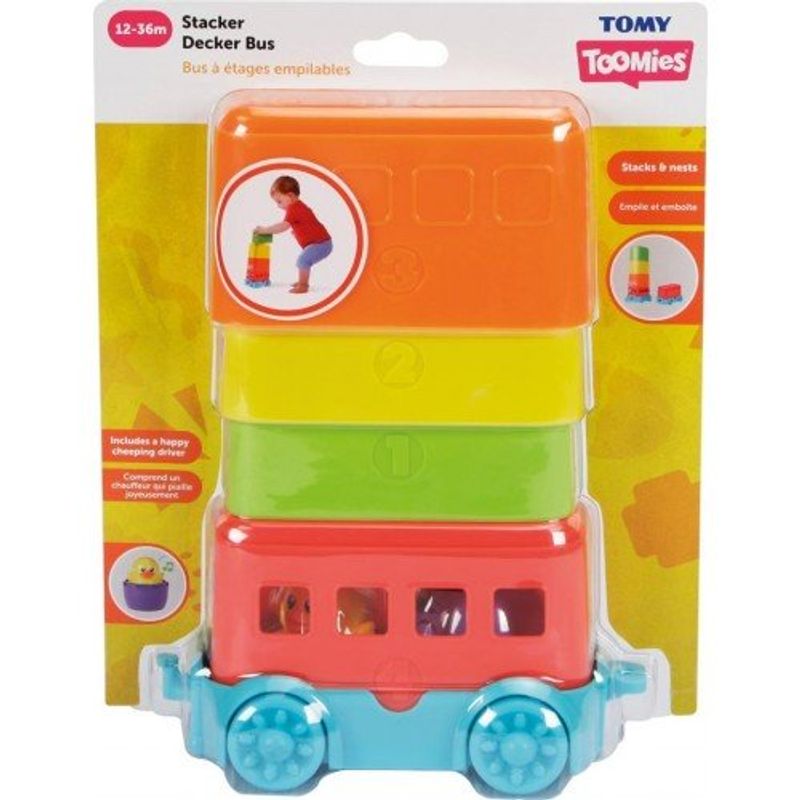 Jucarii, Copii si Bebe - Jucarii si jocuri - Jucarii bebelusi - Jucarii de tras/impins - Jucarie Tomy – Autobuzul supraetajat - Infinity.ro