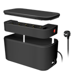 Casa si Gradina - Electrice - Accesorii electrice - Prelungitoare, triple, fise - Prelungitor Logilink LPS282U, 5 prize, 2xUSB-A, 1xUSB-C, protectie suprasarcina, Negru - Infinity.ro