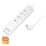 Casa si Gradina - Electrice - Accesorii electrice - Prelungitoare, triple, fise - Prelungitor inteligent LogiLink SH0104, Wi-Fi, 4 prize, 4xUSB, compatibil Tuya, 1.8m, Alb - Infinity.ro