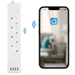 Casa si Gradina - Electrice - Accesorii electrice - Prelungitoare, triple, fise - Prelungitor inteligent LogiLink SH0104, Wi-Fi, 4 prize, 4xUSB, compatibil Tuya, 1.8m, Alb - Infinity.ro