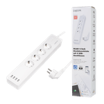 Casa si Gradina - Electrice - Accesorii electrice - Prelungitoare, triple, fise - Prelungitor inteligent LogiLink SH0104, Wi-Fi, 4 prize, 4xUSB, compatibil Tuya, 1.8m, Alb - Infinity.ro