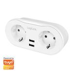 Casa si Gradina - Electrice - Prize - Priza inteligenta LogiLink SH0102, Wi-Fi, 2 prize, 2x USB-A 5V/2.4A, compatibil Tuya, Alb - Infinity.ro