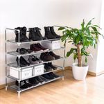 Casa si Gradina - Mobilier - Dulapuri si sifoniere - Dulapuri pantofi - Raft pentru 20 perechi pantofi cu 5 niveluri, Extensibil, Alb - Infinity.ro