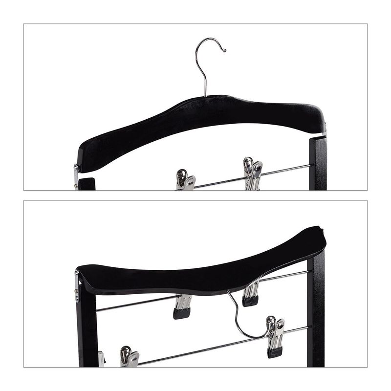 Casa si Gradina - Mobilier - Organizare si depozitare - Umerase si valeti - Set Umerase fuste/pantaloni, Lemn, Negru 3 bucati - Infinity.ro