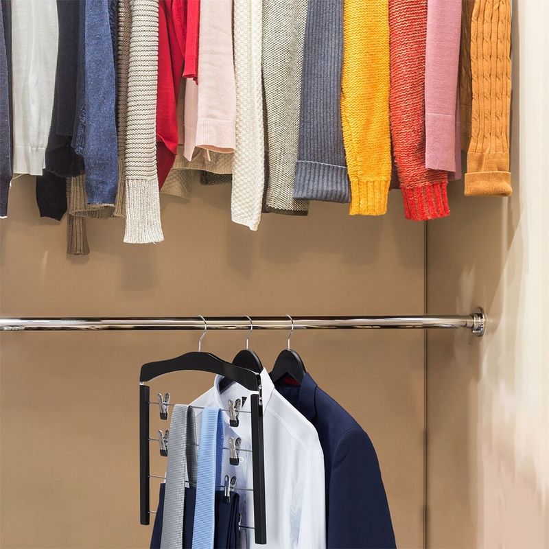 Casa si Gradina - Mobilier - Organizare si depozitare - Umerase si valeti - Set Umerase fuste/pantaloni, Lemn, Negru 3 bucati - Infinity.ro