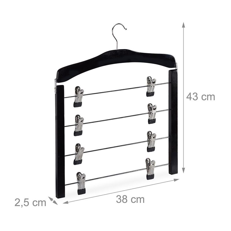 Casa si Gradina - Mobilier - Organizare si depozitare - Umerase si valeti - Set Umerase fuste/pantaloni, Lemn, Negru 3 bucati - Infinity.ro