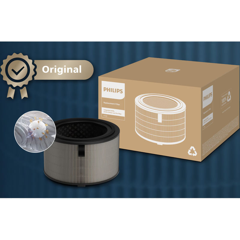 Electronice si Electrocasnice - Climatizare si sisteme de incalzire - Aparate racire aer - Aer conditionat - Filtru Philips NanoProtect HEPA FY3400/30 seria 3400, utilizare pana la 1 an, sistem de filtru HEPA cu 3 straturi, compa - Infinity.ro