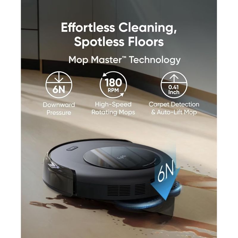 Electronice si Electrocasnice - Ingrijirea locuintei - Aspiratoare - Aspirator robot eufy Omni C20, 7.000 Pa, Statie All-In-one, Mop Master™, Negru - Infinity.ro