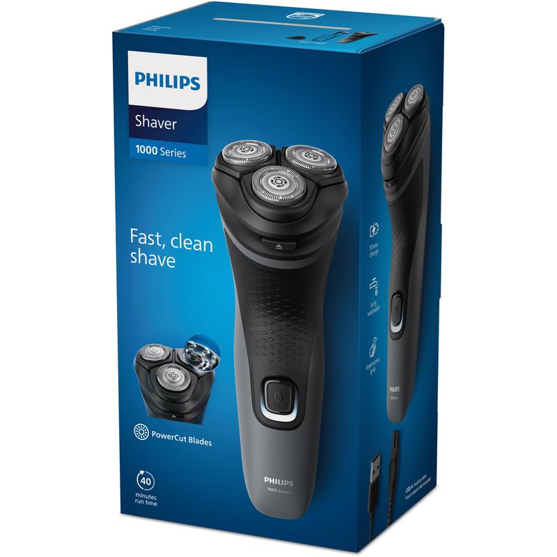 Ingrijire personala si Cosmetice - Aparate & accesorii ingrijire personala - Aparate de ras si tuns - Aparate de ras electrice - Aparat de ras PHILIPS Shaver Seria 1000 S1142/00, barbierit umed şi uscat, fara fir, capete 4D flexibile, lame autoascut - Infinity.ro